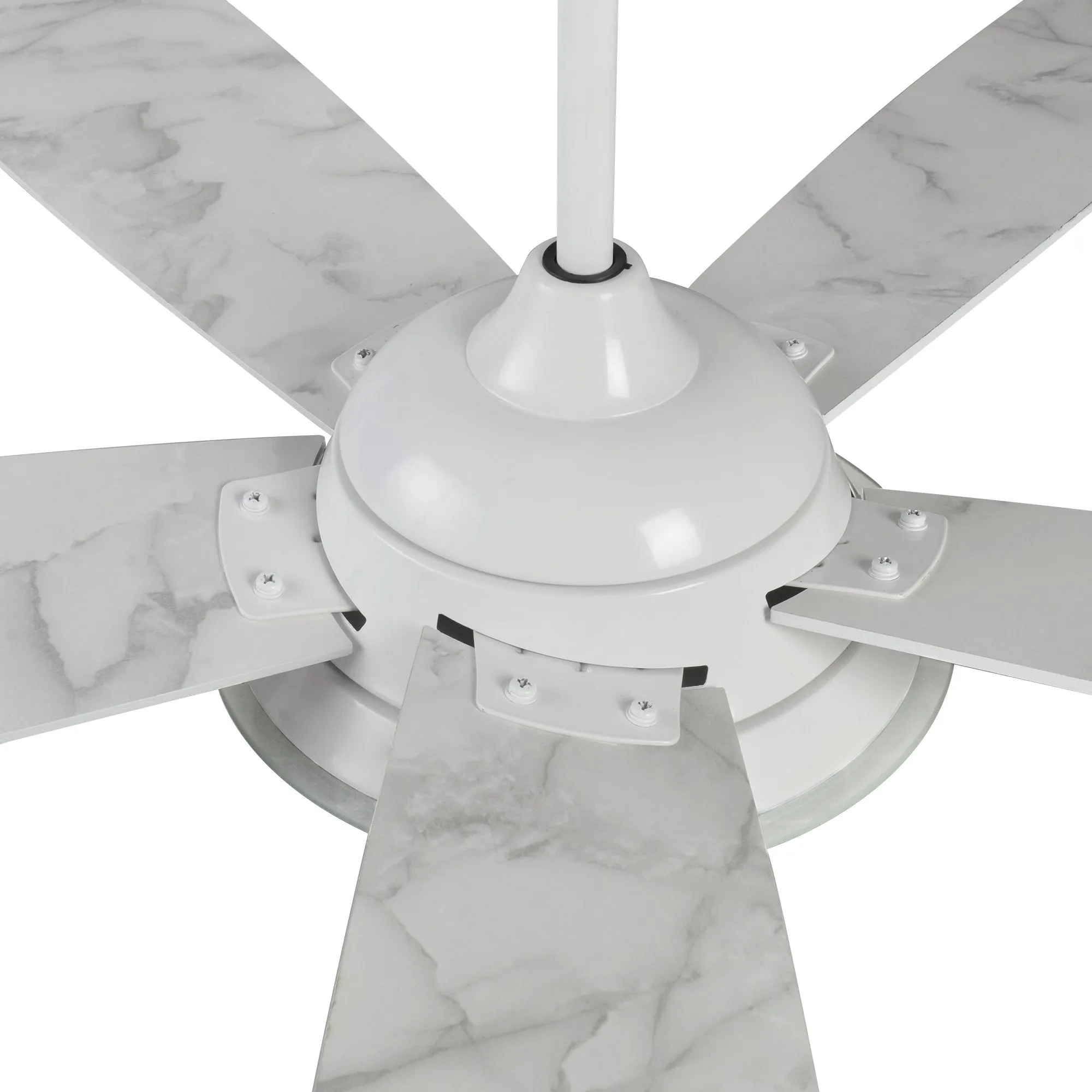 JOURNEY 56 inch 5-Blade Smart Ceiling Fan with LED Light Kit & Remote - White/Marble Pattern