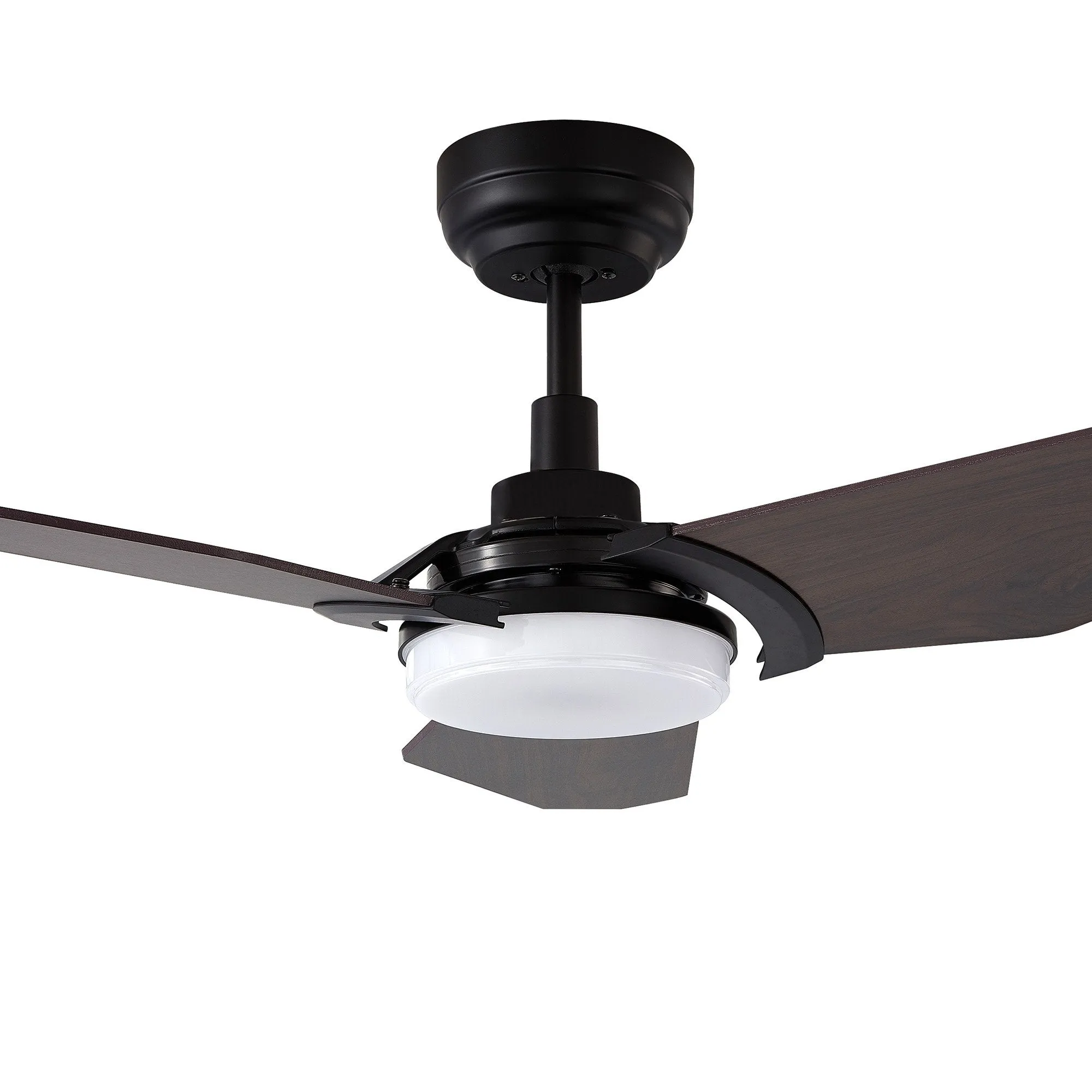 KAJ 56 inch 3-Blade Smart Ceiling Fan with LED Light Kit & Remote-Black/Dark Wood