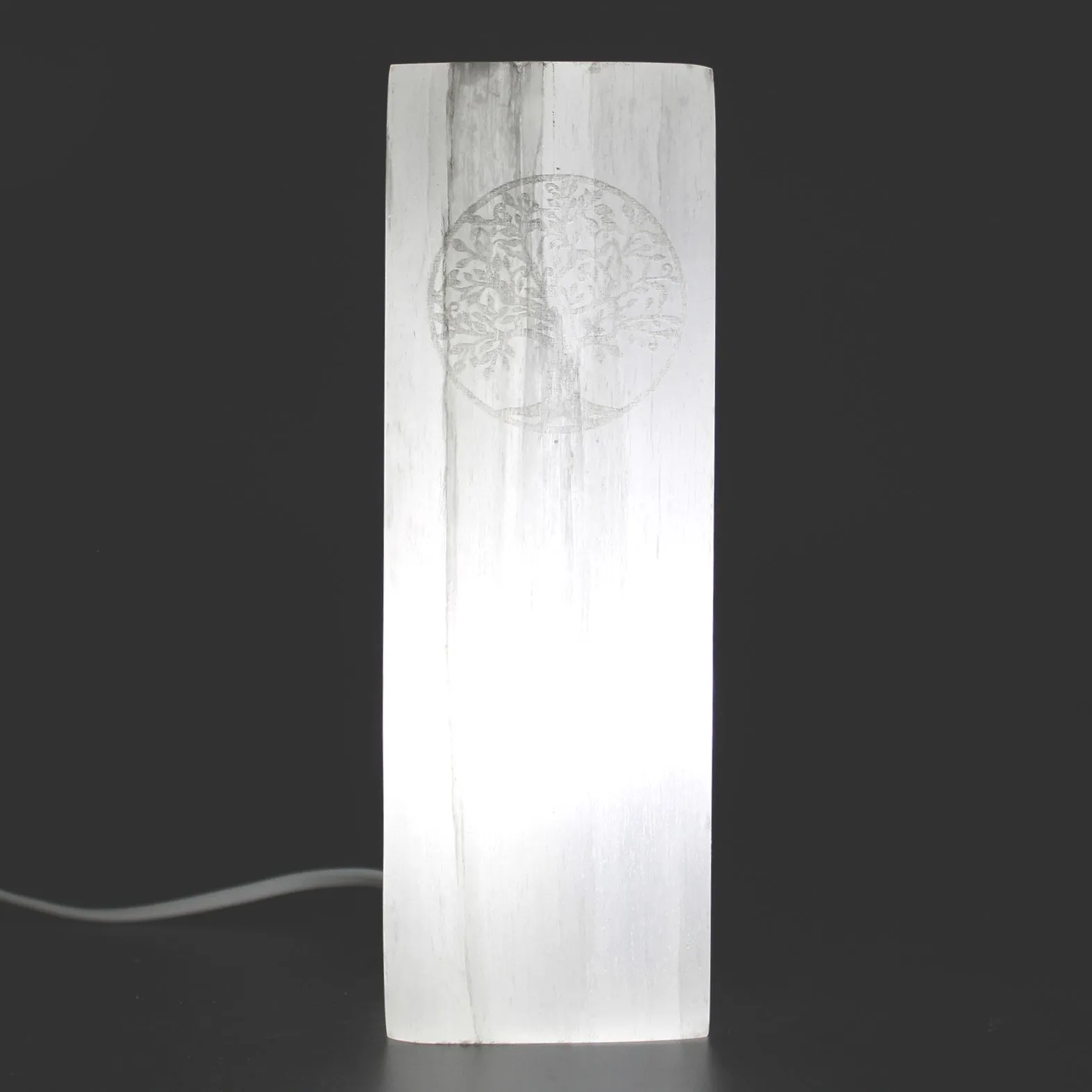 Natural Selenite Block Lamp - Choice of Two