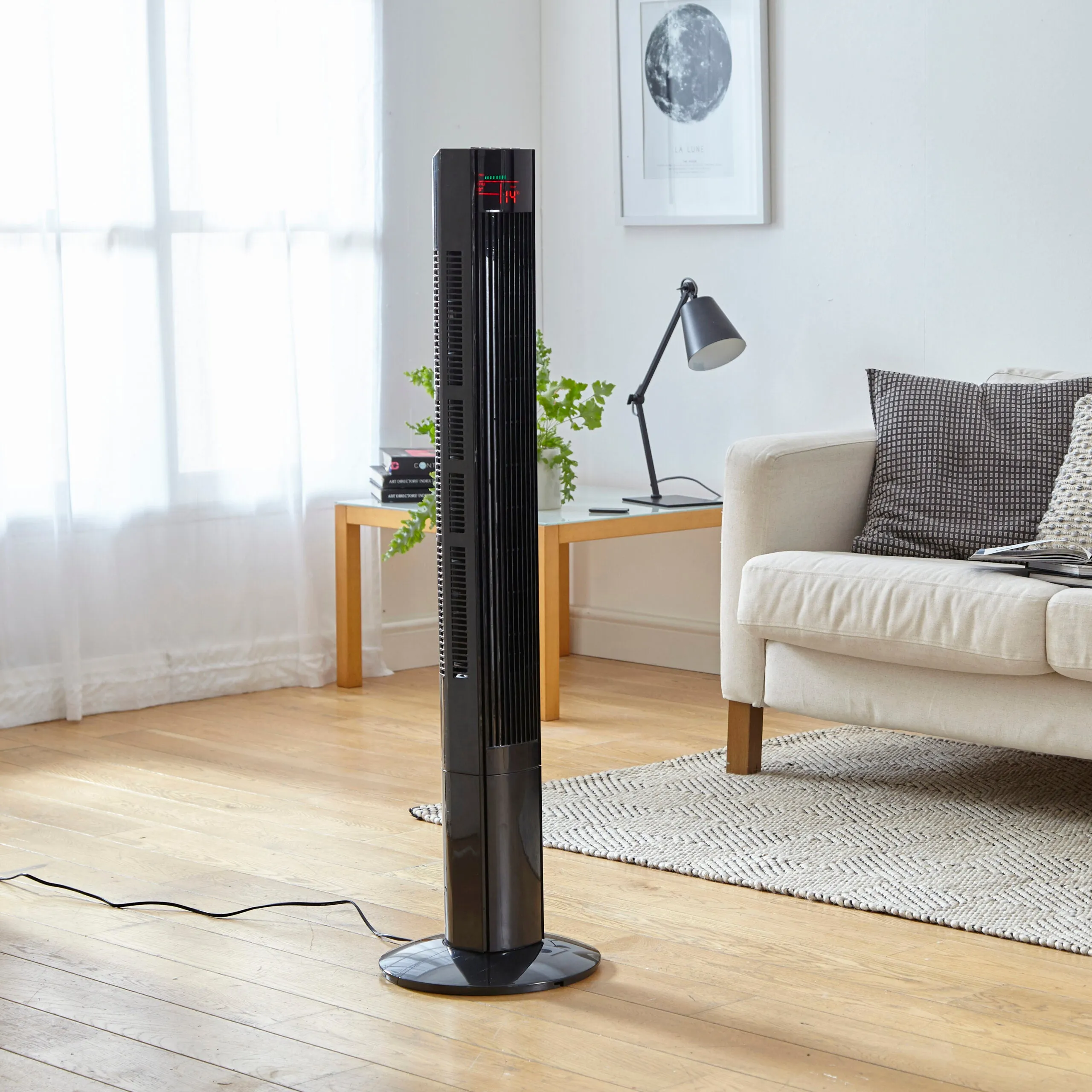 Neo 46” Black Floor Free Standing Tower Fan