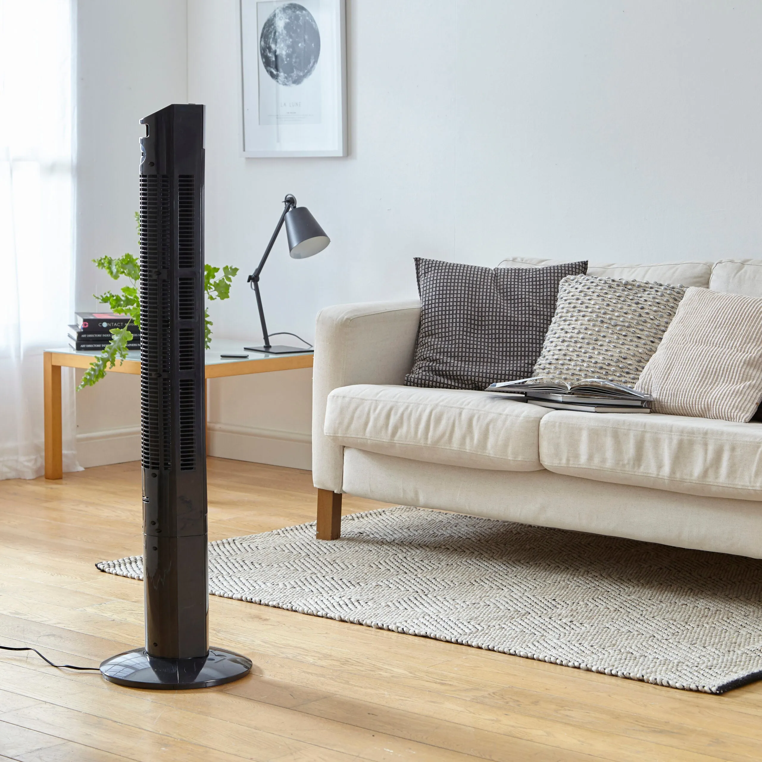 Neo 46” Black Floor Free Standing Tower Fan