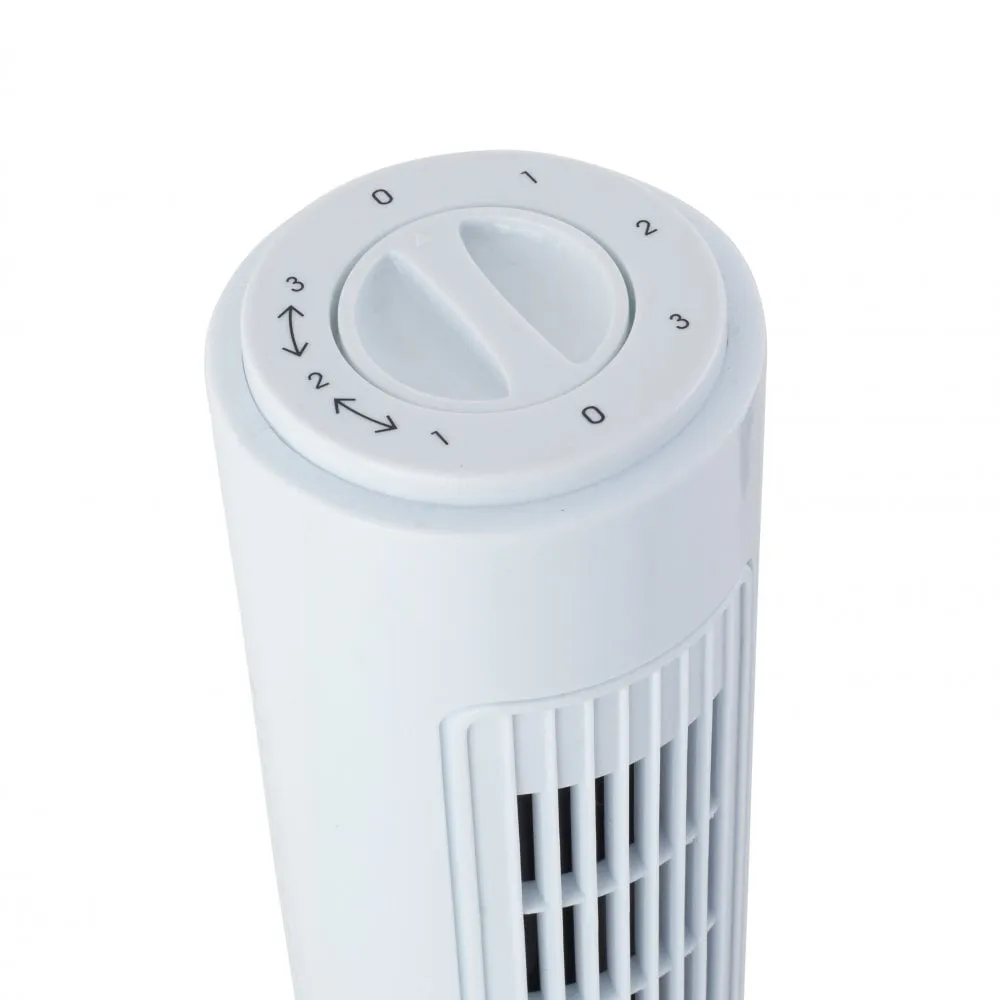 Neo White 29" 3 Speed Oscillating Free Standing Tower Fan