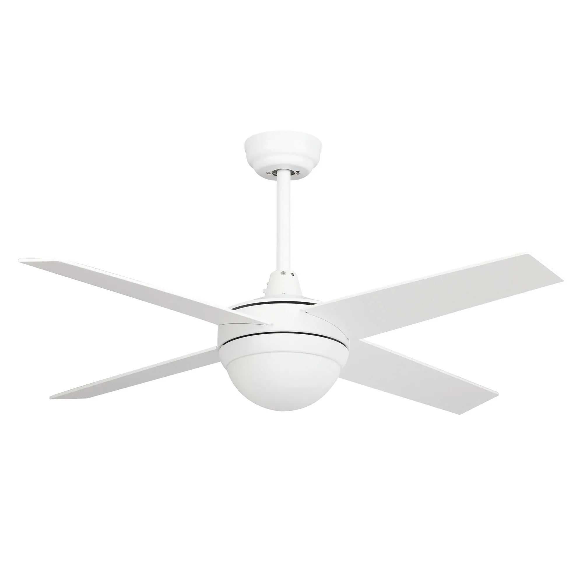 NEVA 48 inch 4-Blade Smart Ceiling Fan with LED Light Kit & Smart Wall Switch - White/White