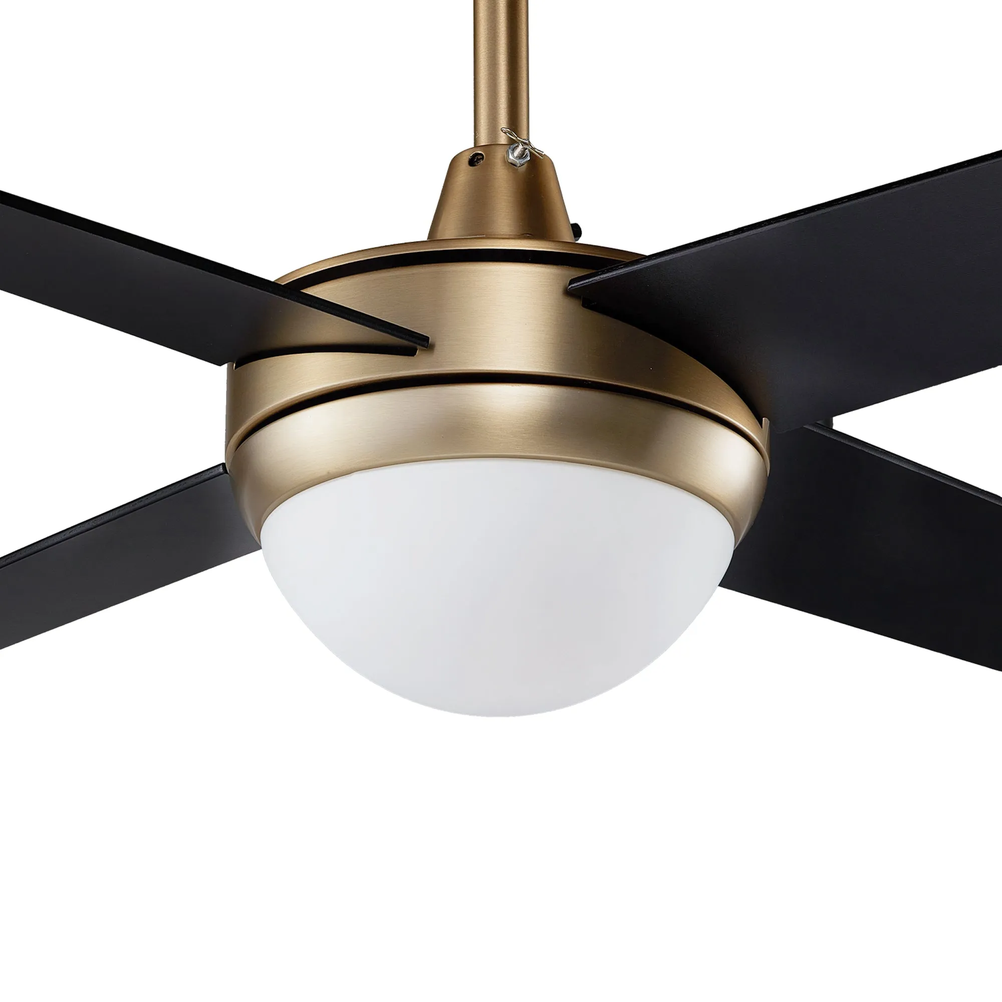 NEVA 52 inch 4-Blade Smart Ceiling Fan with LED Light Kit & Smart Wall Switch - Gold/Black