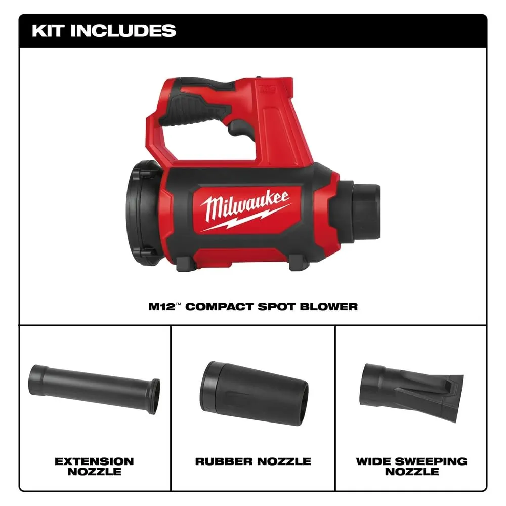 Open Box -  Milwaukee M12 12-Volt Lithium-Ion Cordless Compact Spot Blower (Tool-Only)