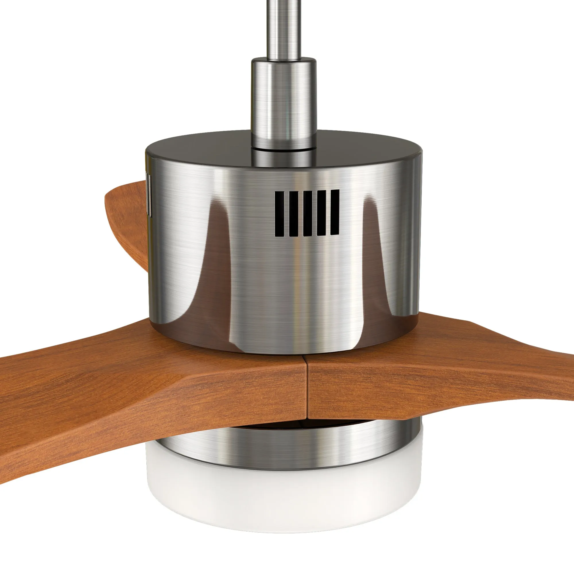 PALMER 52 inch 3-Blade Smart Ceiling Fan with LED Light Kit & Remote- Silver/Antique Walnut