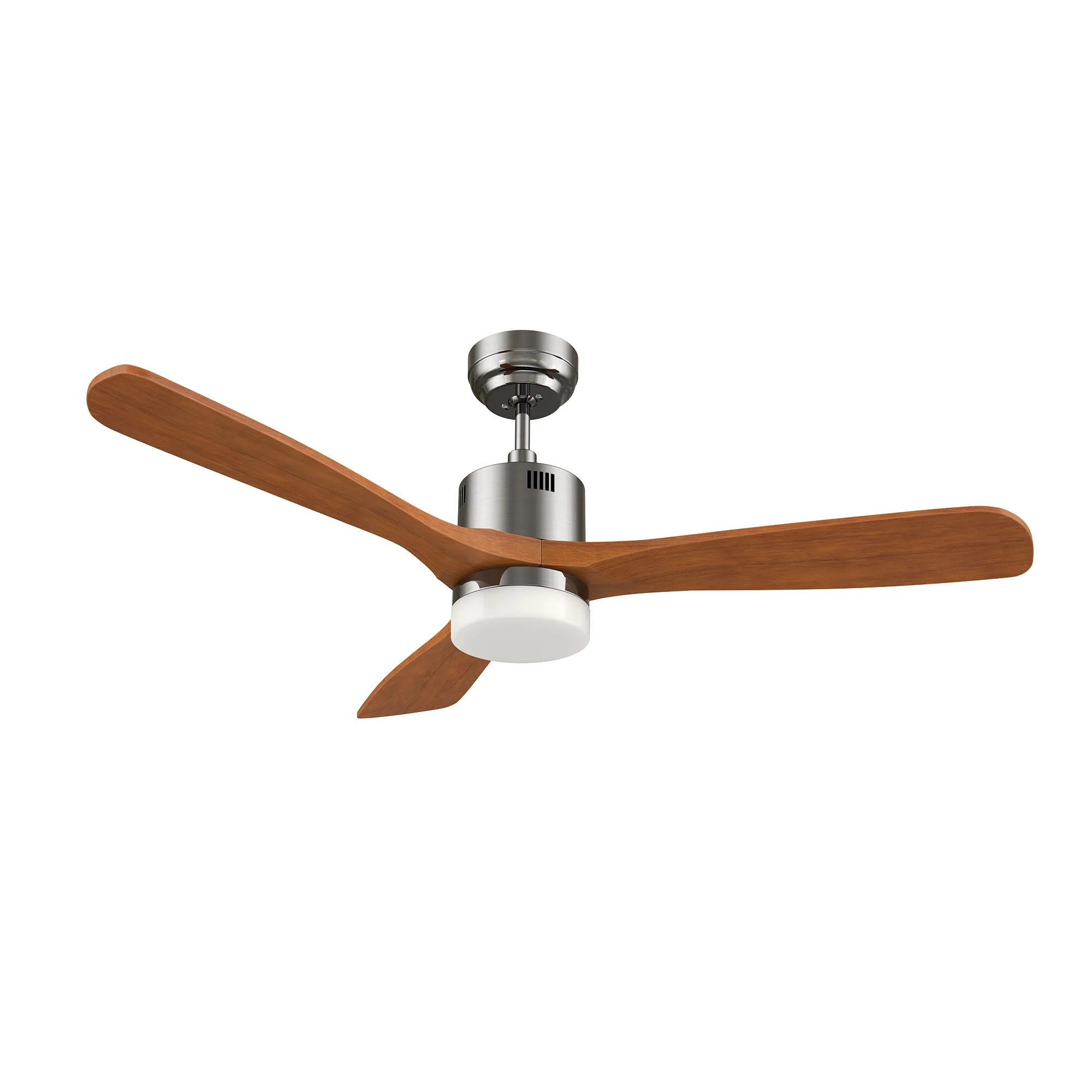 PALMER 52 inch 3-Blade Smart Ceiling Fan with LED Light Kit & Remote- Silver/Antique Walnut