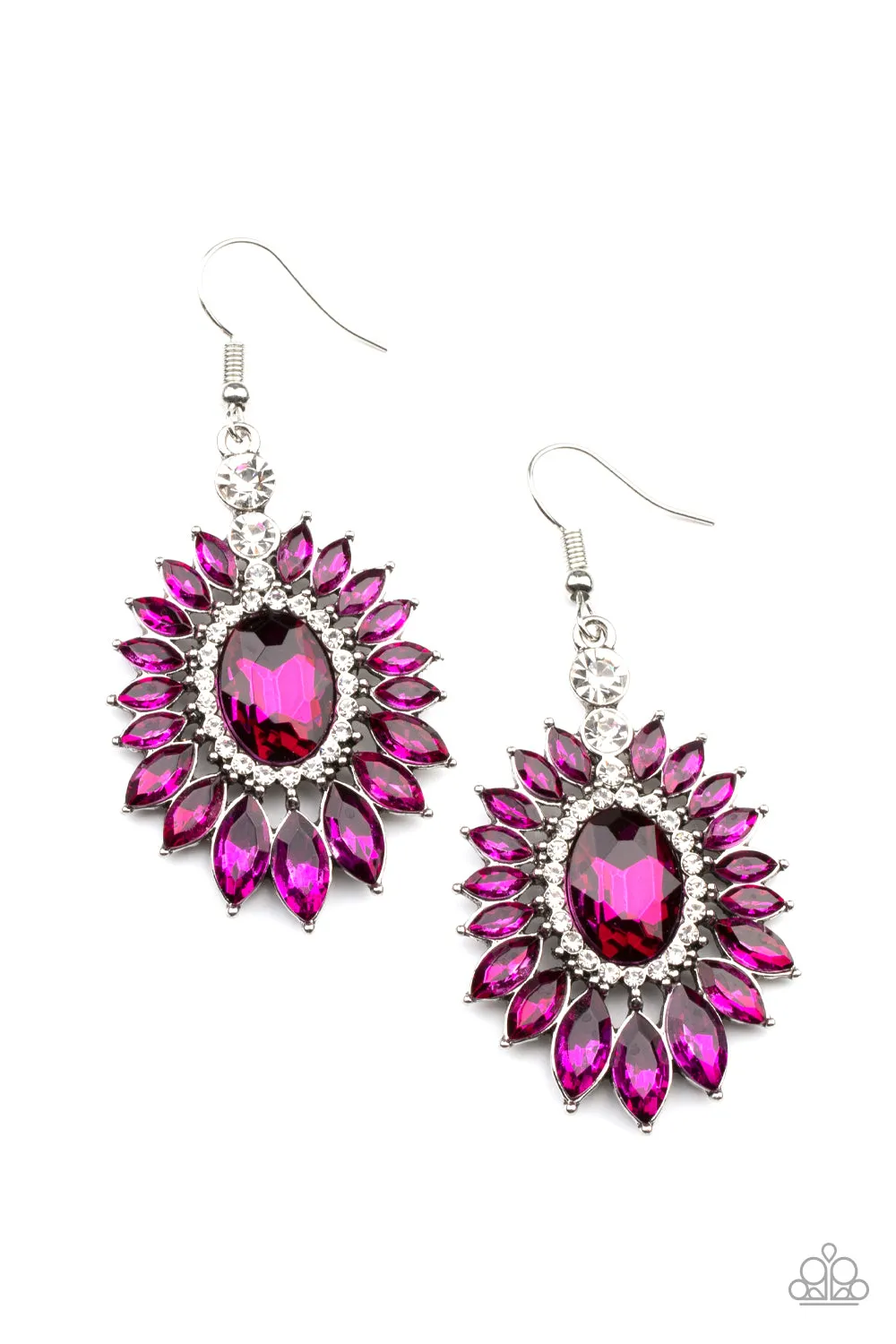 Paparazzi Earring ~ Big Time Twinkle - Pink