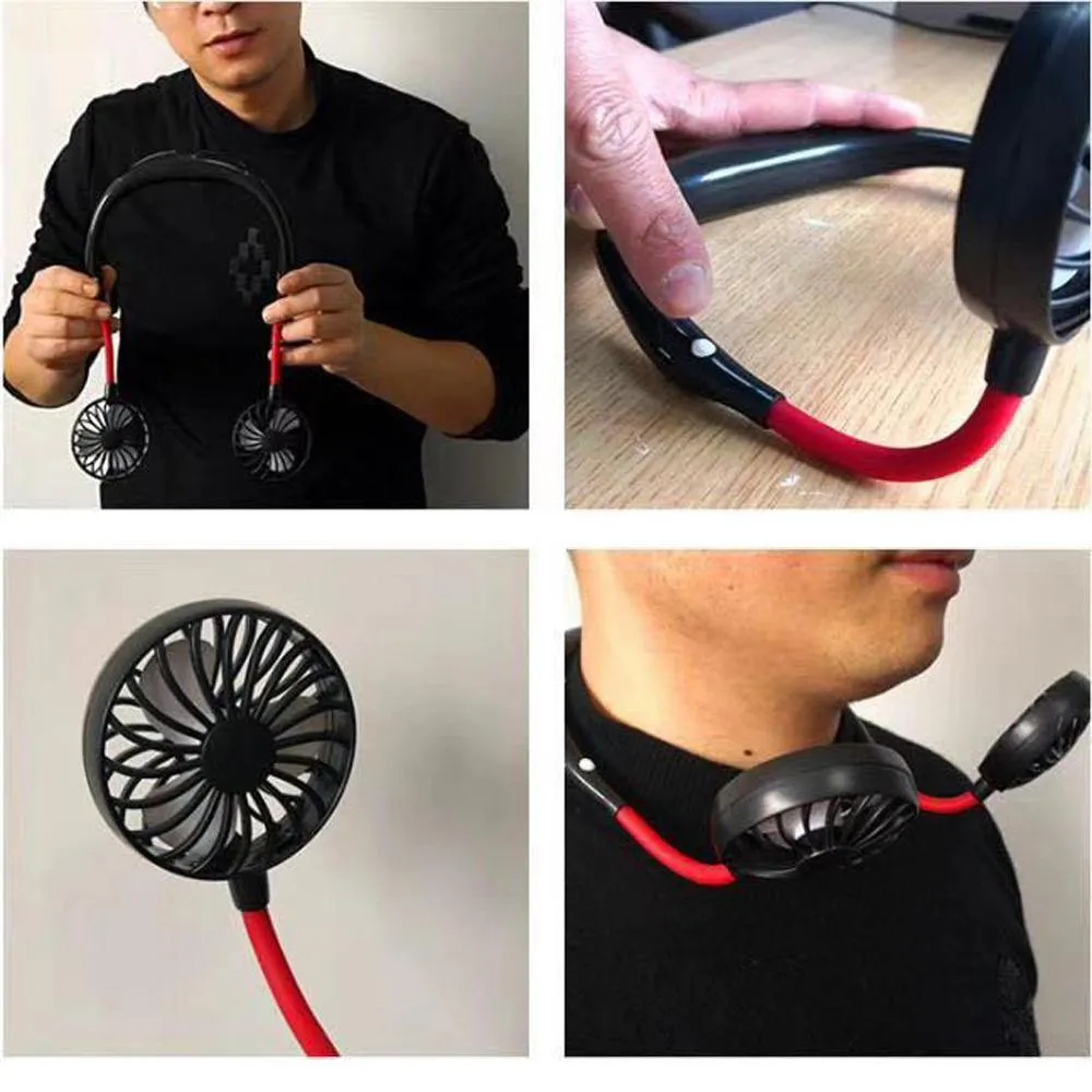 Personal Neck Fan Portable USB Rechargeable 3 Adjustable  for Camping