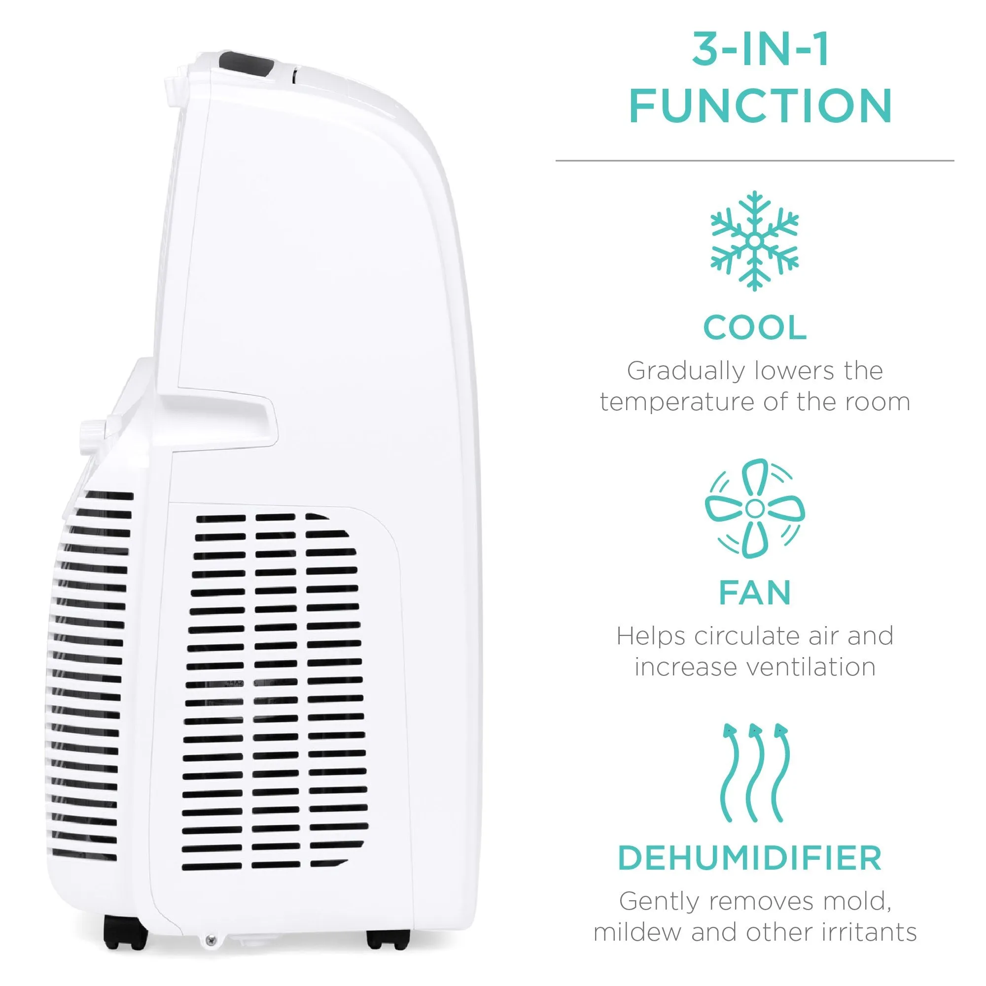 Portable 3-in-1 Air Conditioner w/ 14,000 BTU, Remote