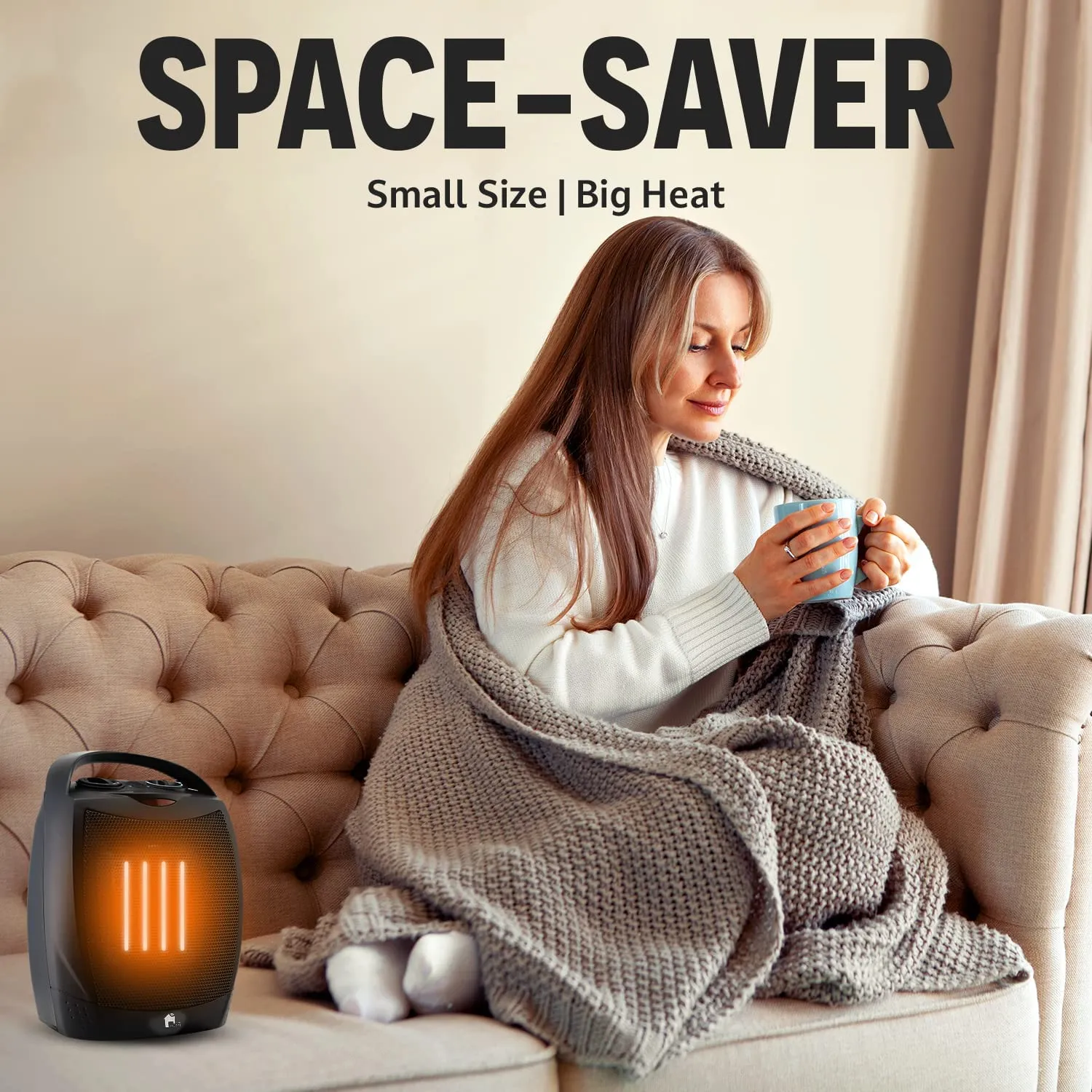 Portable Electric Space Heater - 1500W/750W