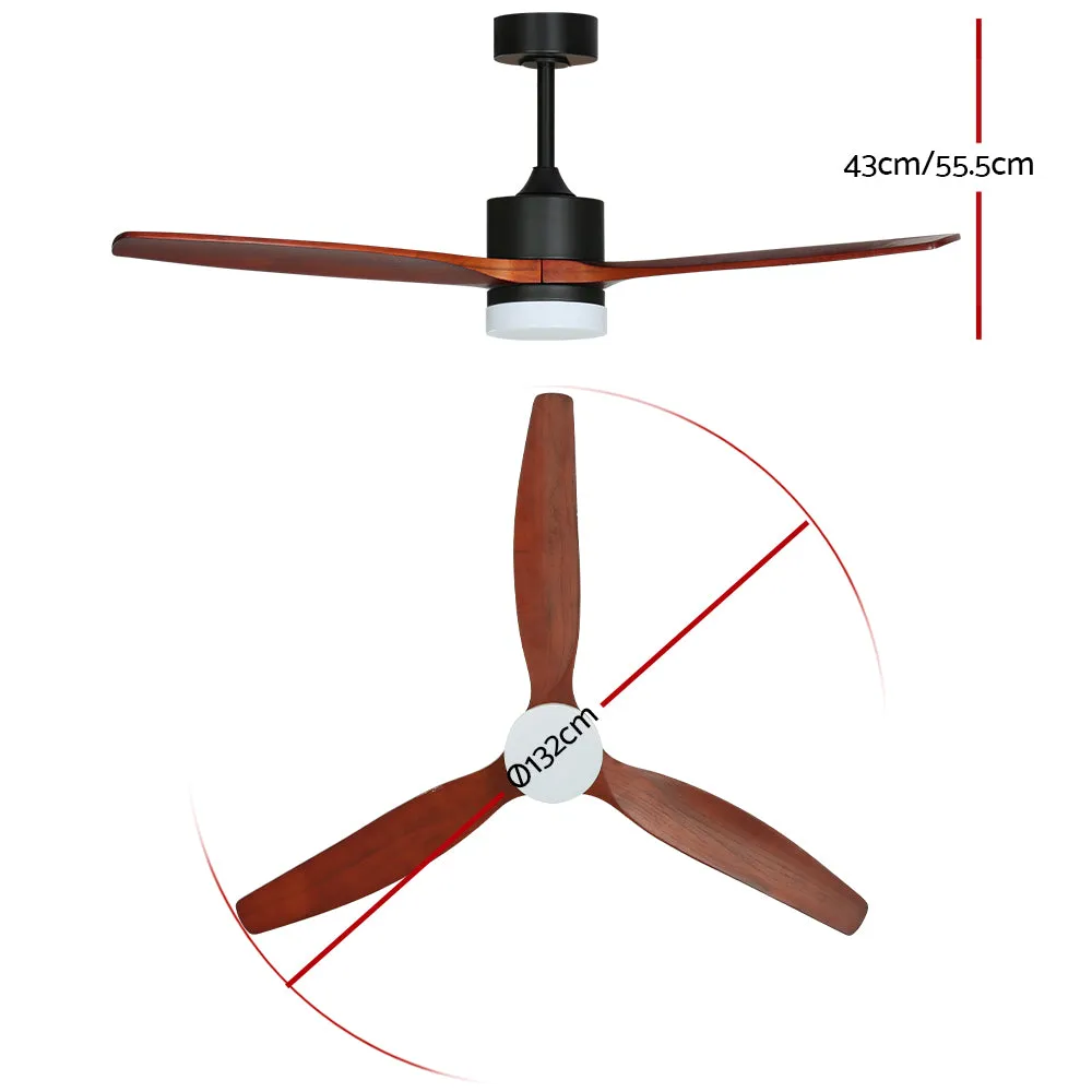 Quiet 52" Ceiling Fan w/ LED, Remote, 3 Speeds - Devanti