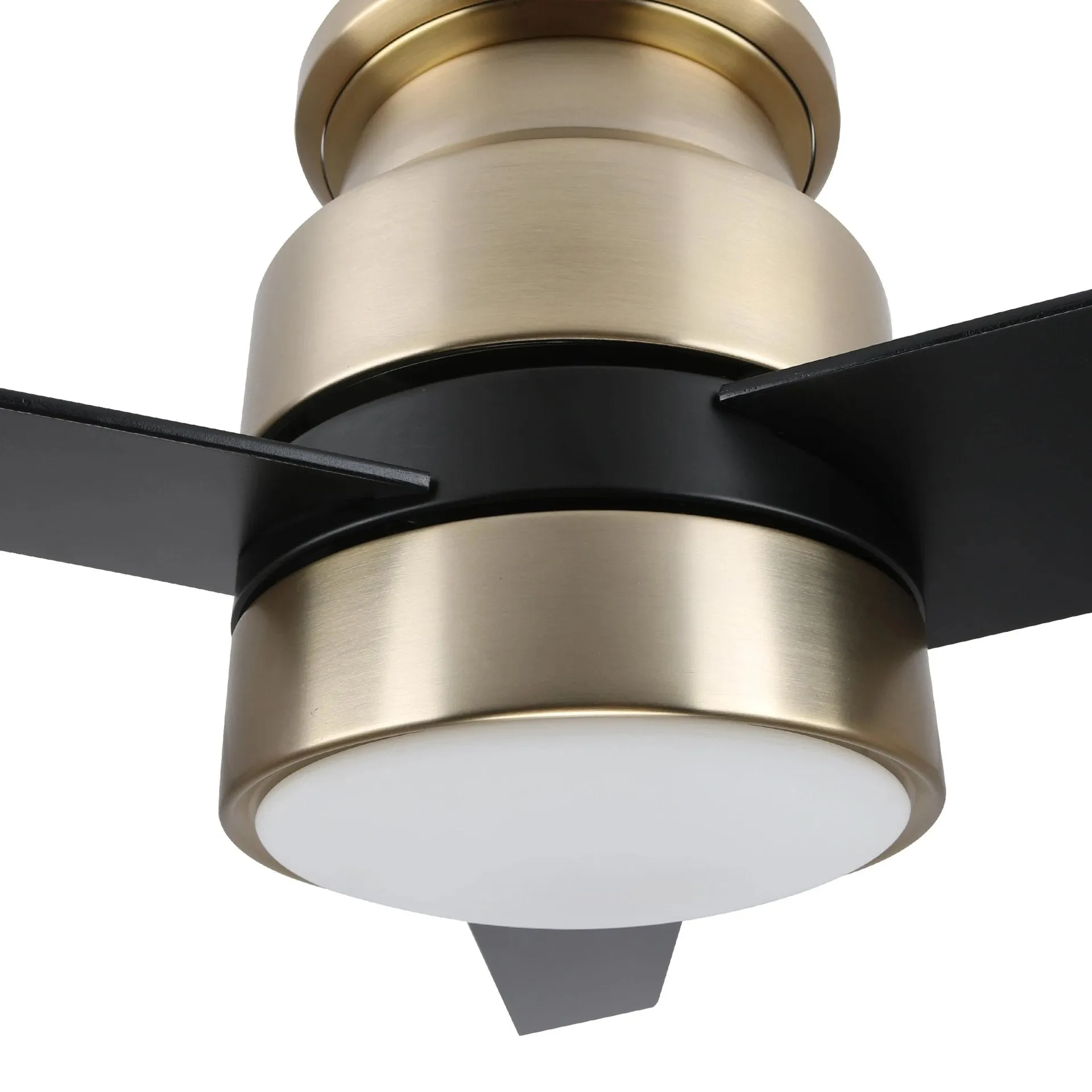 RAIDEN 52 inch 3-Blade Flush Mount Smart Ceiling Fan with LED Light Kit & Smart Wall Switch  - Gold/Black