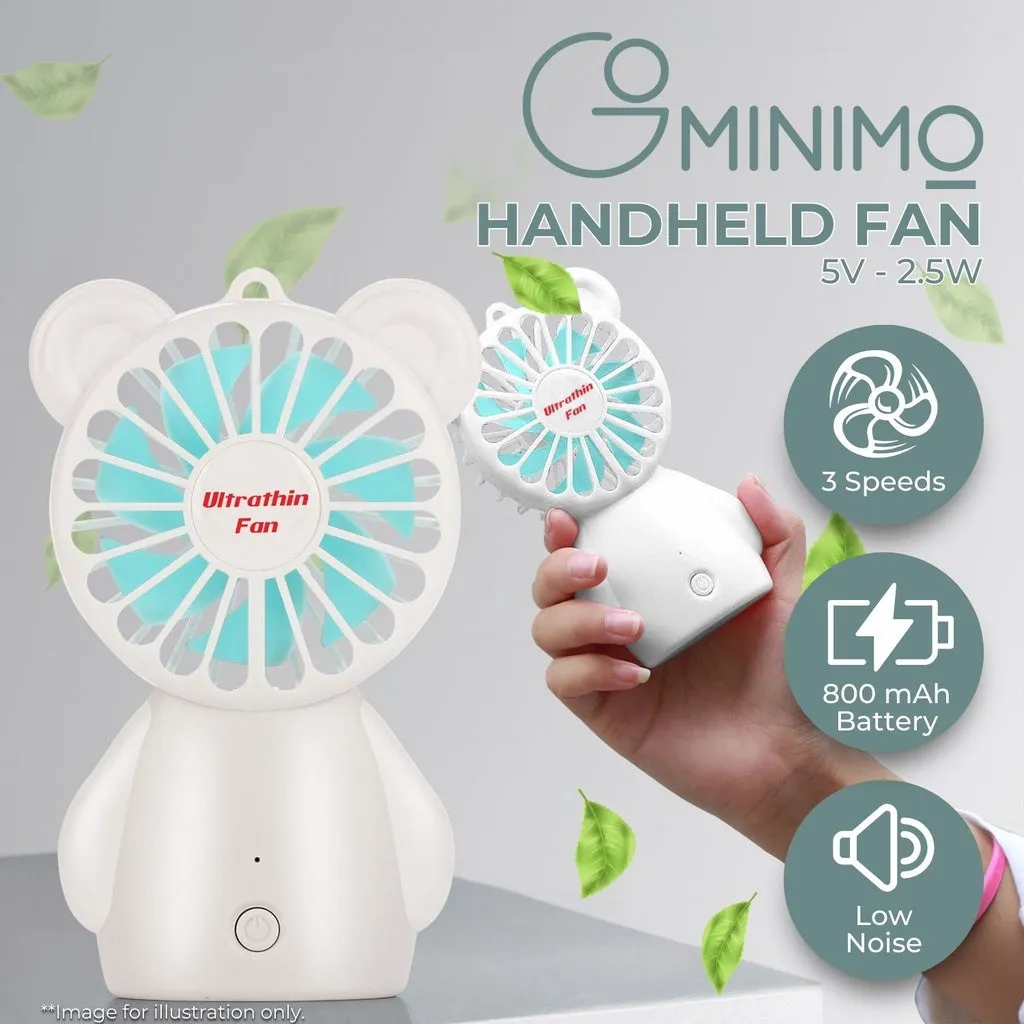 Rechargeable 3-Speed Handheld Fan, Portable, White | GOMINIMO