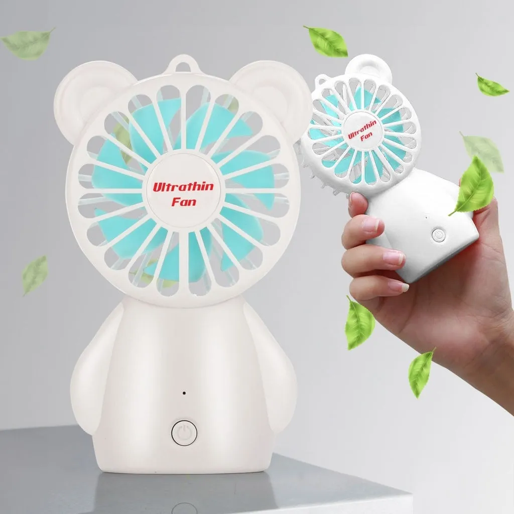 Rechargeable 3-Speed Handheld Fan, Portable, White | GOMINIMO