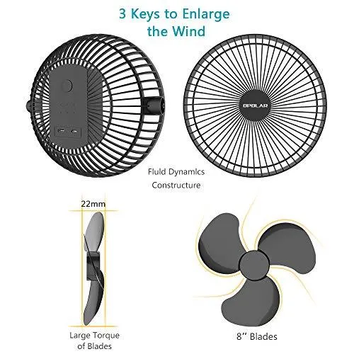 Rechargeable Portable Clip-on Fan