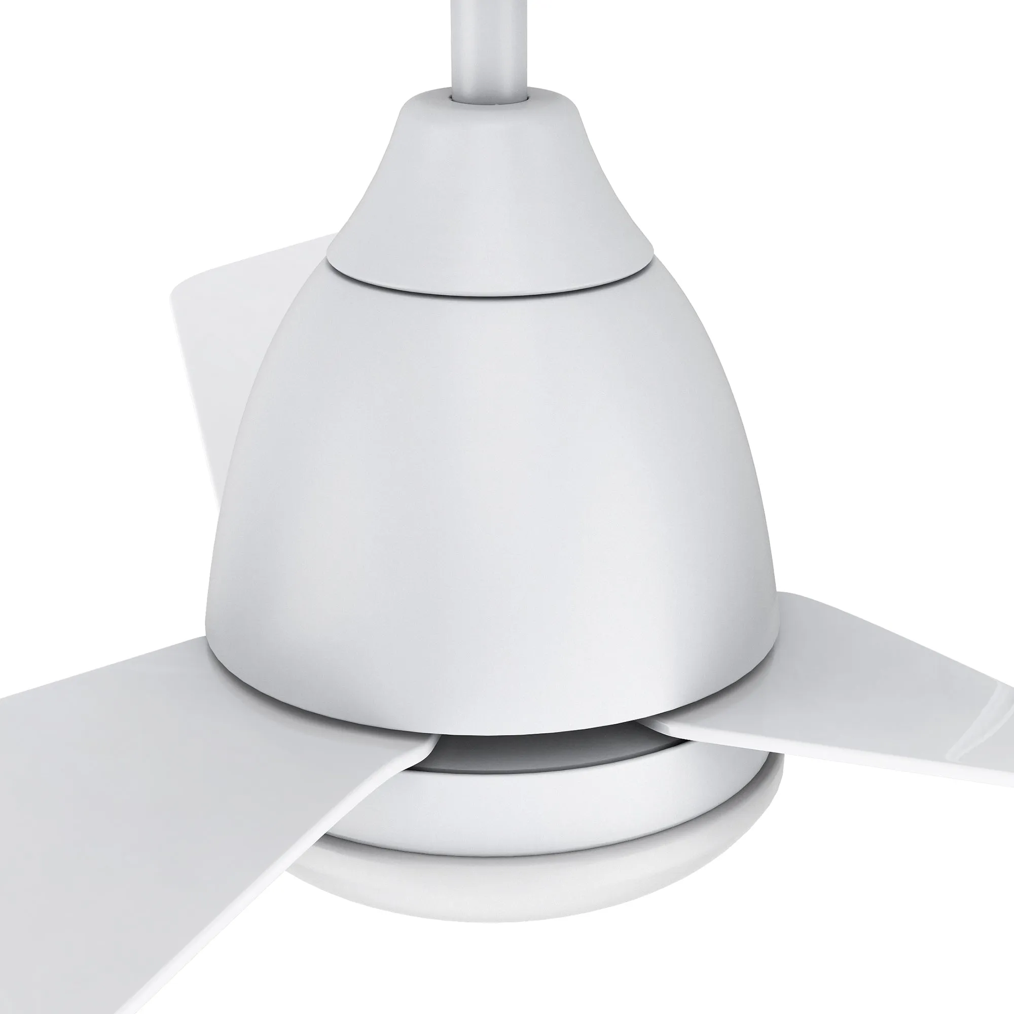 ROQUE 44 inch 3-Blade Smart Ceiling Fan with LED Light Kit & Remote - White/White