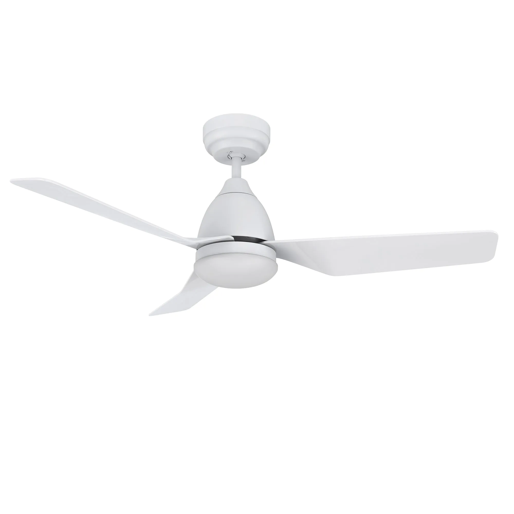 ROQUE 44 inch 3-Blade Smart Ceiling Fan with LED Light Kit & Remote - White/White