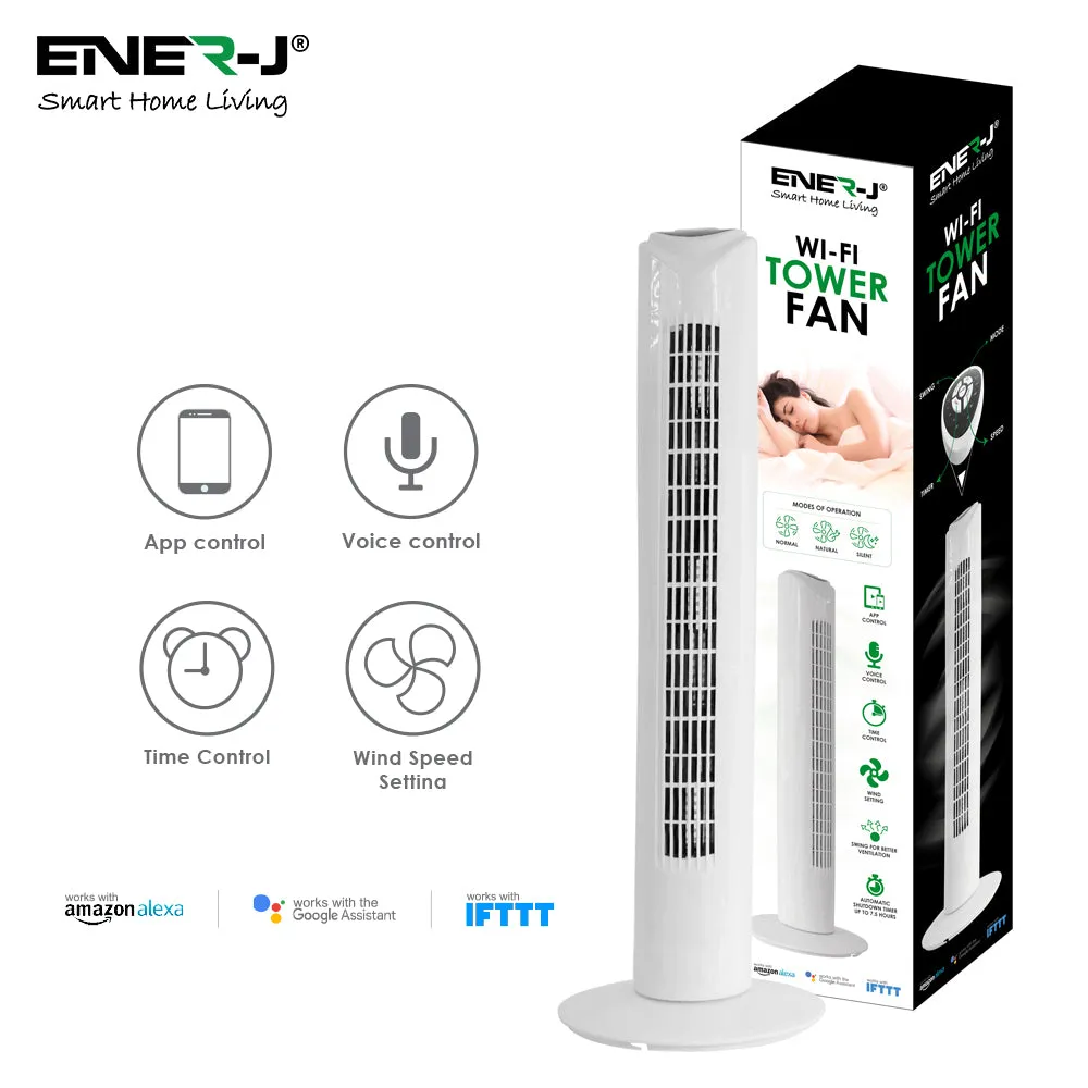 Smart Tower Fan, 32", 3 Speed Settings & Oscillation, APP & Voice Control