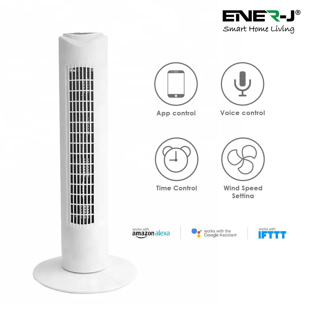 Smart Tower Fan, 32", 3 Speed Settings & Oscillation, APP & Voice Control