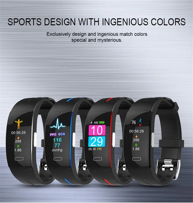 Smart Wrist Band ECG PPG Measurement Dynamic Heart Rate Monitor USB Charge Fitness Tracker Color Screen Smart Watch