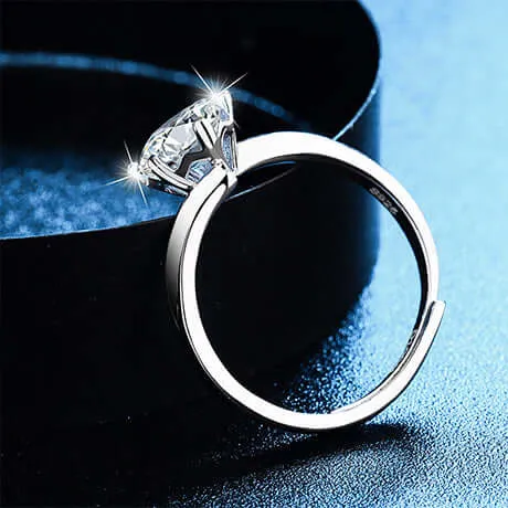 Snowflake Moissanite Adjustable Open-ended Ring