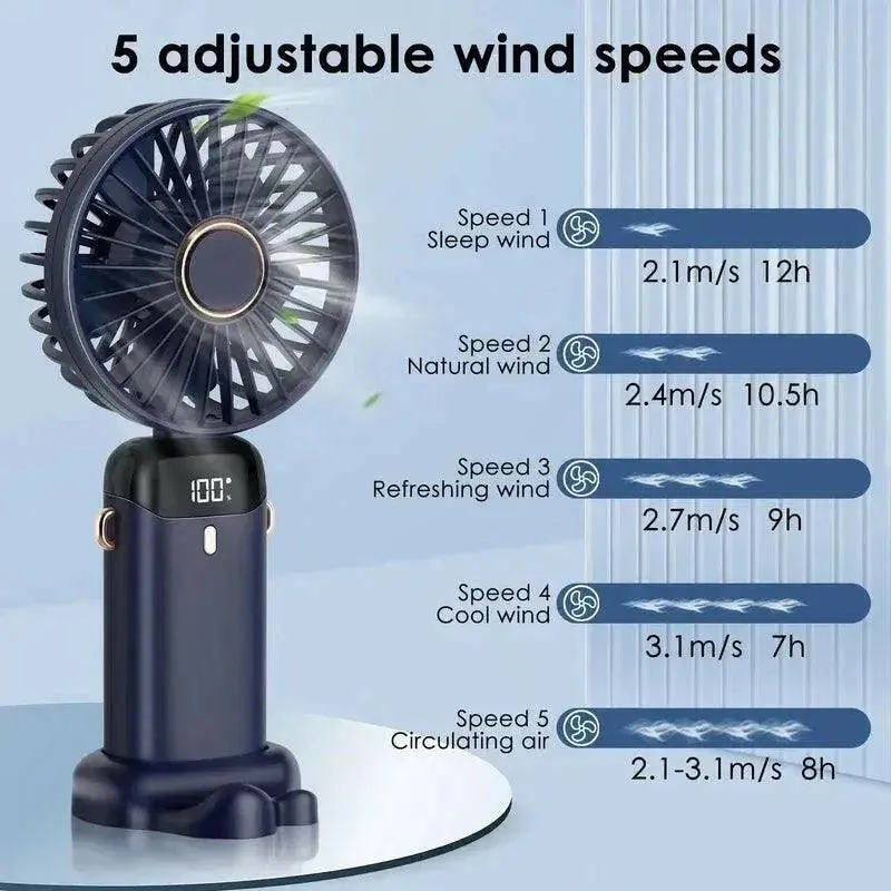 USB Rechargeable Mini Electric Fan Adjustable Neck/Handheld