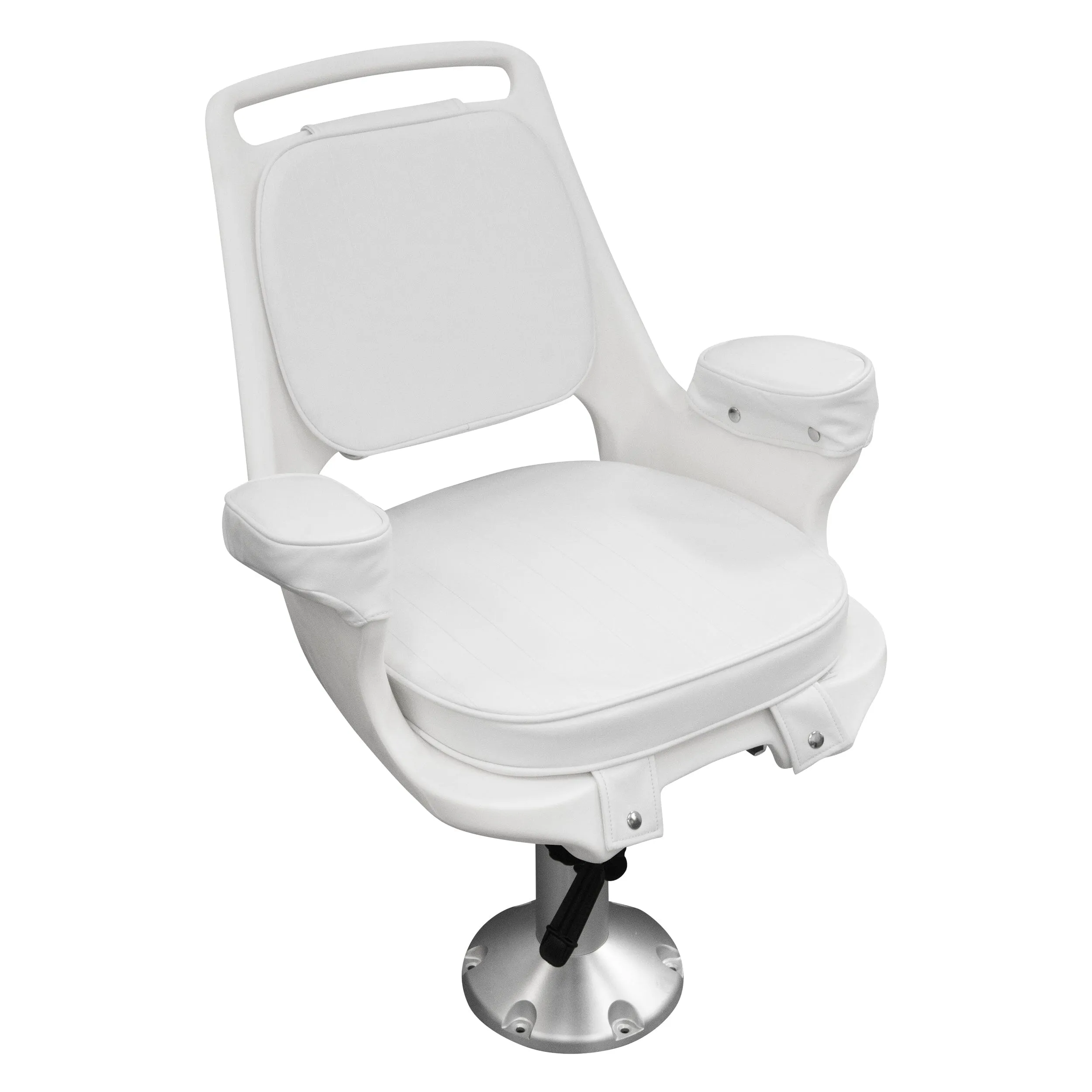 Wise 8WD1007-6-710 Captains Chair & Cushions w/ Adjustable Pedestal & Seat Slide Mount