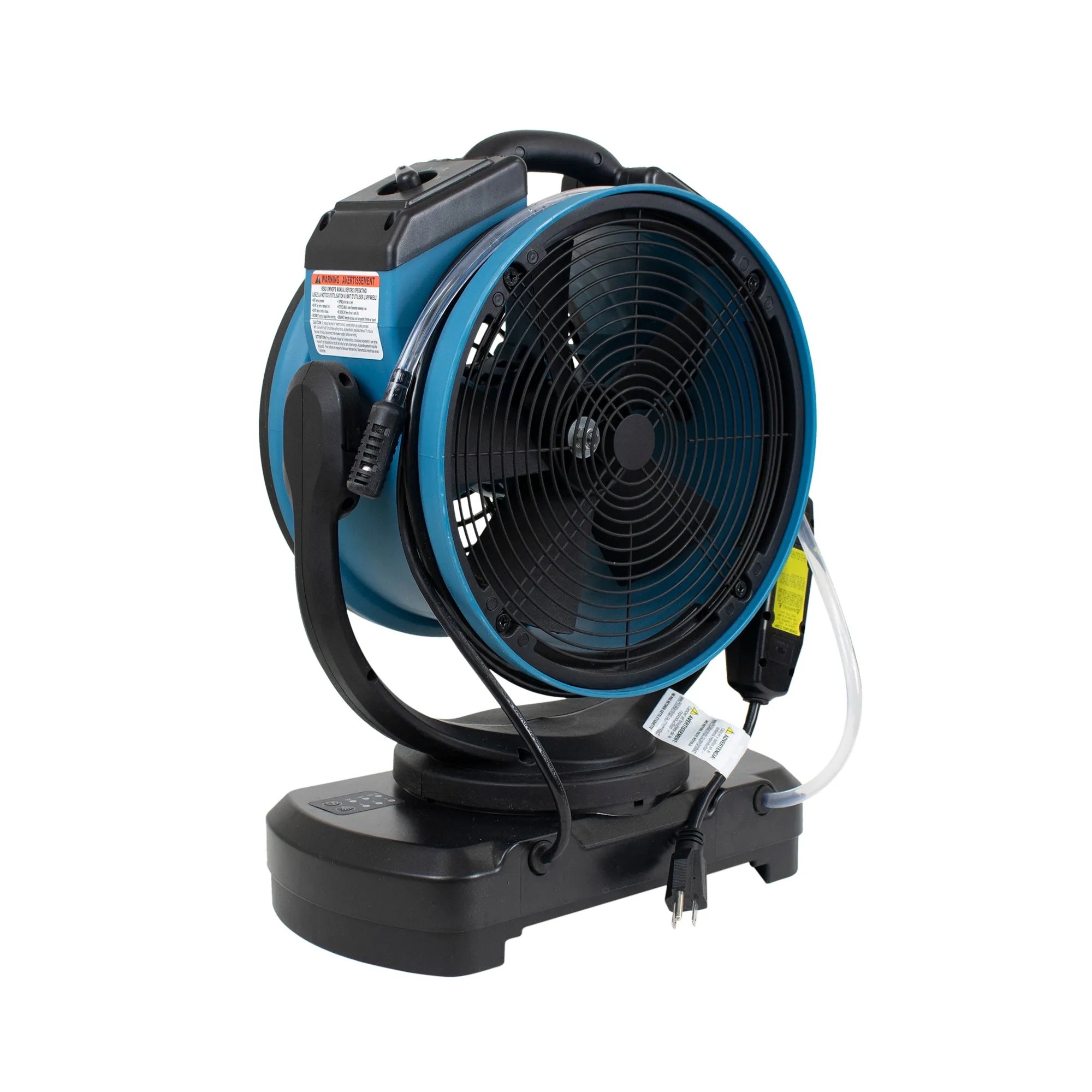 XPOWER FM-68W Multipurpose Oscillating Portable 3 Speed Outdoor Cooling Misting Fan with Built-In Water Pump and Hose